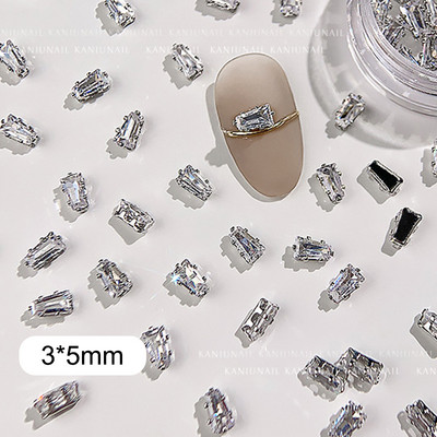 40 gab. Spīdīga kristāla 3D nagu mākslas kalnu strēles rotājumi forma plakana stikla dimanta rotaslietas dizaina manikīra aksesuāri