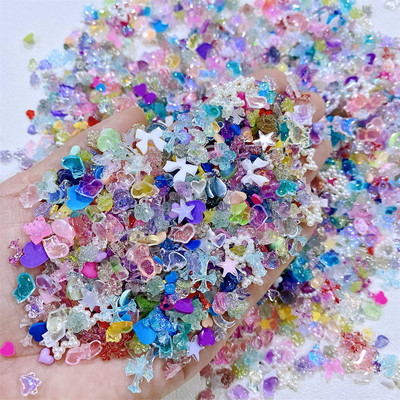 50 komada 3D šarene mješovite kawaii smole Nail Art Rhinestones Charms Izuzetan akrilni nakit Ukrasi za nokte DIY dodaci za nokte