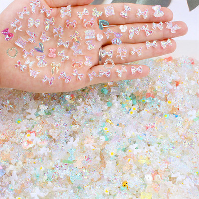 50 komada 3D šarene mješovite kawaii smole Nail Art Rhinestones Charms Izuzetan akrilni nakit Ukrasi za nokte DIY dodaci za nokte
