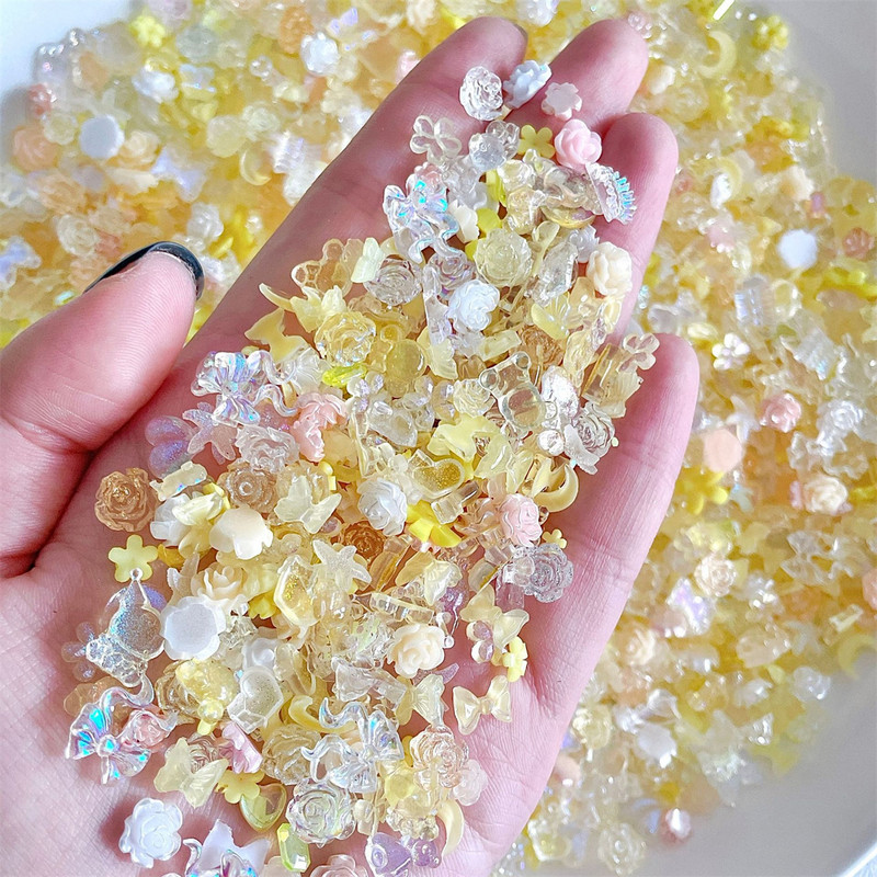 50 komada 3D šarene mješovite kawaii smole Nail Art Rhinestones Charms Izuzetan akrilni nakit Ukrasi za nokte DIY dodaci za nokte