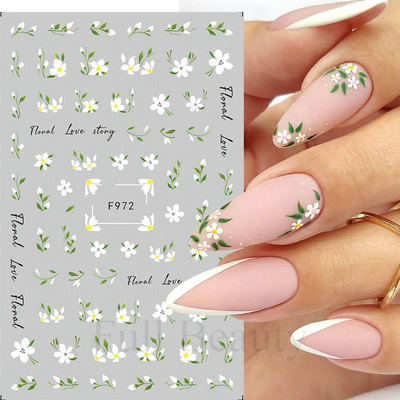 Autocolante pentru unghii cu flori din dantela 3D, flori violete, fluture, vara, autocolante pentru unghii, decorațiuni, adeziv, glisor, tatuaj, manichiură