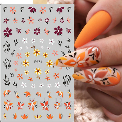 Autocolante pentru unghii cu flori din dantela 3D, flori violete, fluture, vara, autocolante pentru unghii, decorațiuni, adeziv, glisor, tatuaj, manichiură