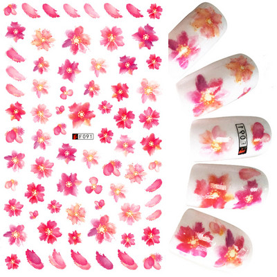 Autocolante pentru unghii cu flori din dantela 3D, flori violete, fluture, vara, autocolante pentru unghii, decorațiuni, adeziv, glisor, tatuaj, manichiură