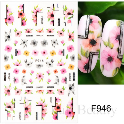 Autocolante pentru unghii cu flori din dantela 3D, flori violete, fluture, vara, autocolante pentru unghii, decorațiuni, adeziv, glisor, tatuaj, manichiură