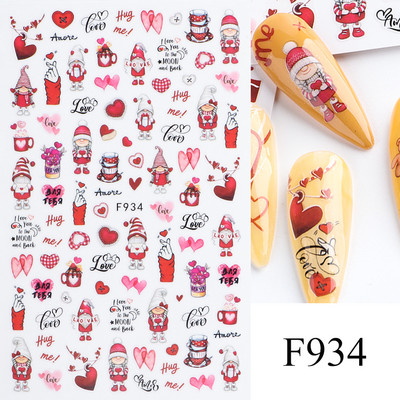 Melnbalta Mīlestības Sirds 3D Nagu Uzlīmes Valentīna Dizains Zelta ģeometrija Viļņu Līnijas Svītras Zvaigznes Slīdnes Manikīra Dekorācija