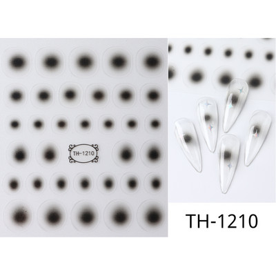Melnbalta Mīlestības Sirds 3D Nagu Uzlīmes Valentīna Dizains Zelta ģeometrija Viļņu Līnijas Svītras Zvaigznes Slīdnes Manikīra Dekorācija