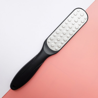 Pēdu vīle abpusēja pēdu rasp callus kukurūzas noņemšanas līdzeklis saplaisājušiem papēžiem, nerūsējošā tērauda profesionālie pēdu kopšanas pedikīra instrumenti