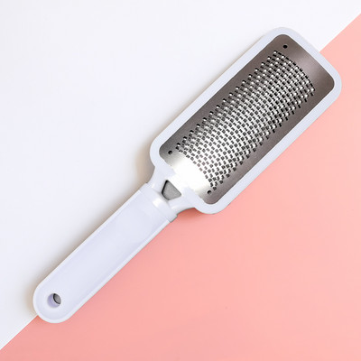 Pēdu vīle abpusēja pēdu rasp callus kukurūzas noņemšanas līdzeklis saplaisājušiem papēžiem, nerūsējošā tērauda profesionālie pēdu kopšanas pedikīra instrumenti