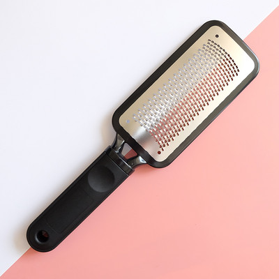 Pēdu vīle abpusēja pēdu rasp callus kukurūzas noņemšanas līdzeklis saplaisājušiem papēžiem, nerūsējošā tērauda profesionālie pēdu kopšanas pedikīra instrumenti