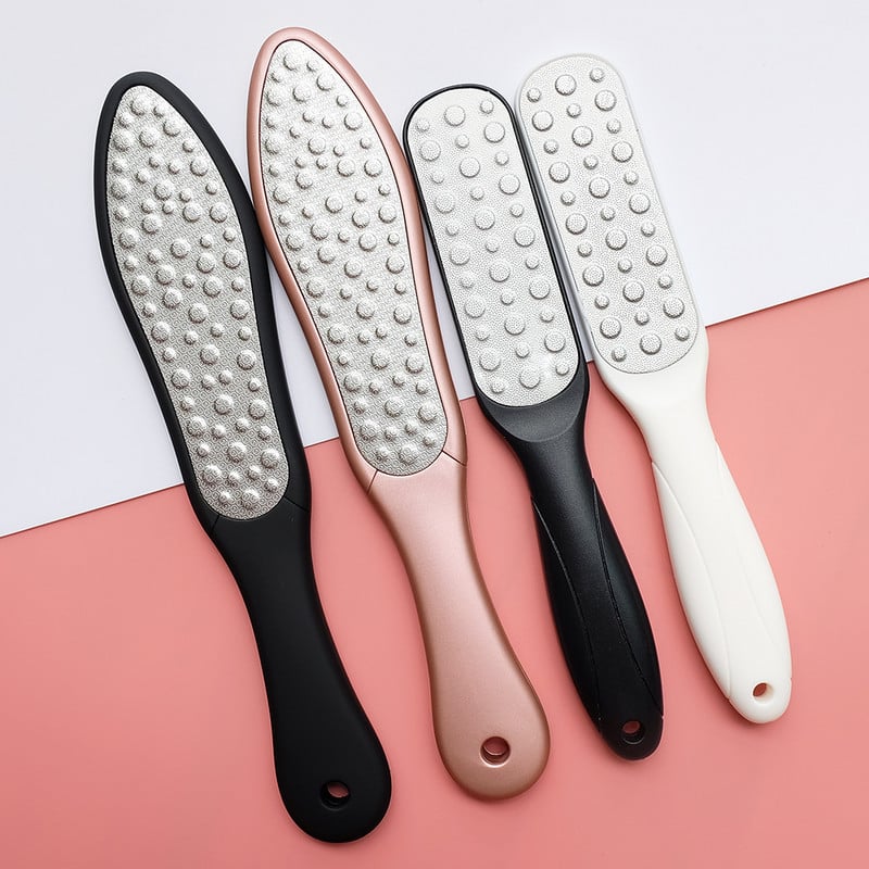 Pēdu vīle abpusēja pēdu rasp callus kukurūzas noņemšanas līdzeklis saplaisājušiem papēžiem, nerūsējošā tērauda profesionālie pēdu kopšanas pedikīra instrumenti