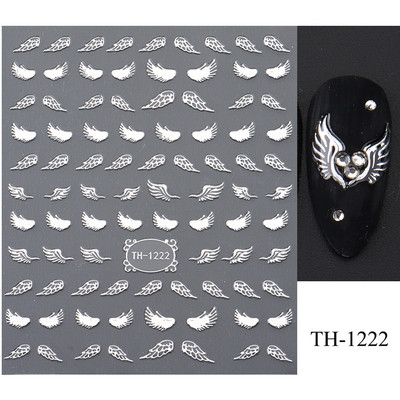 3D hologrāfiskas mīlestības sirds nagu uzlīmes zelta bronzas zvaigznes mēness slīdņi lāzera sudraba hroma nagu māksla DIY manikīra dekorēšana