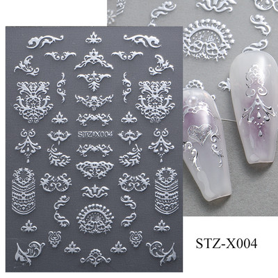 3D hologrāfiskas mīlestības sirds nagu uzlīmes zelta bronzas zvaigznes mēness slīdņi lāzera sudraba hroma nagu māksla DIY manikīra dekorēšana