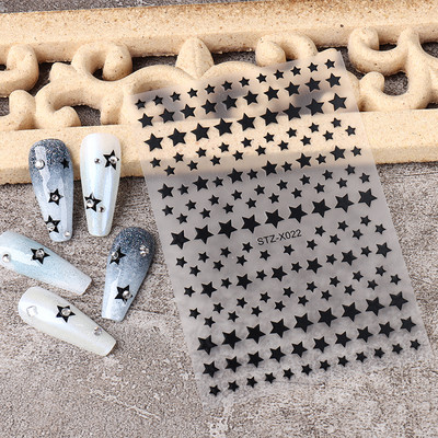 3D hologrāfiskas mīlestības sirds nagu uzlīmes zelta bronzas zvaigznes mēness slīdņi lāzera sudraba hroma nagu māksla DIY manikīra dekorēšana