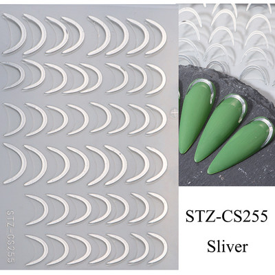 3D hologrāfiskas mīlestības sirds nagu uzlīmes zelta bronzas zvaigznes mēness slīdņi lāzera sudraba hroma nagu māksla DIY manikīra dekorēšana