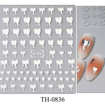 3D hologrāfiskas mīlestības sirds nagu uzlīmes zelta bronzas zvaigznes mēness slīdņi lāzera sudraba hroma nagu māksla DIY manikīra dekorēšana
