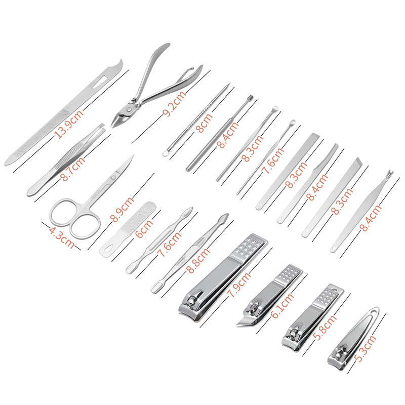 Set škarica za nokte od 19 dijelova - set za pedikuru od nehrđajućeg čelika, njegu noktiju škarica za nokte na nogama, škarica za nokte, osobna njega