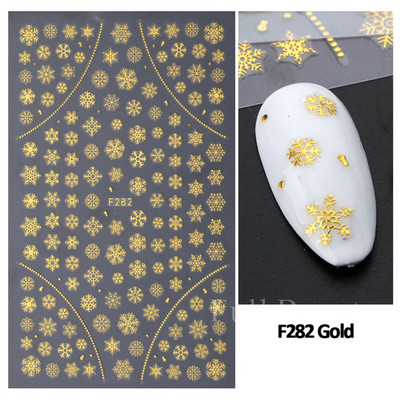 3D Snježne pahuljice Naljepnice za nokte Bijeli božićni dizajni Samoljepljive naljepnice Novogodišnja zimska gel folija Klizači Ukrasi LAF895