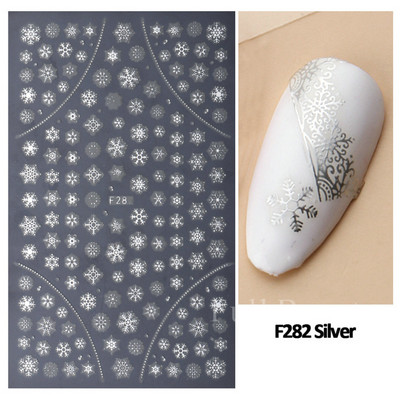 3D Snježne pahuljice Naljepnice za nokte Bijeli božićni dizajni Samoljepljive naljepnice Novogodišnja zimska gel folija Klizači Ukrasi LAF895