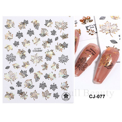 3D Snježne pahuljice Naljepnice za nokte Bijeli božićni dizajni Samoljepljive naljepnice Novogodišnja zimska gel folija Klizači Ukrasi LAF895