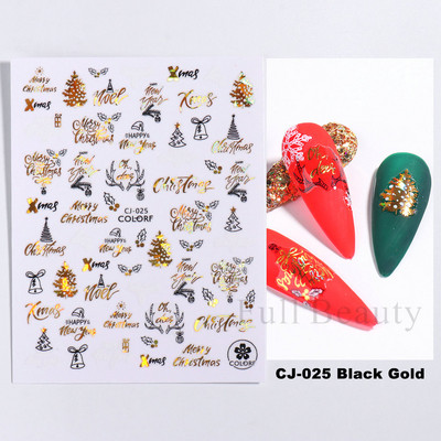 3D Snježne pahuljice Naljepnice za nokte Bijeli božićni dizajni Samoljepljive naljepnice Novogodišnja zimska gel folija Klizači Ukrasi LAF895