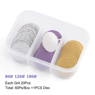 Set diskova za pedikuru stopala od 60 komada Zamjenjivi brusni papir za uklanjanje mrtve kože stopala Pametne mlaznice za pedikuru Profesionalne 25 mm