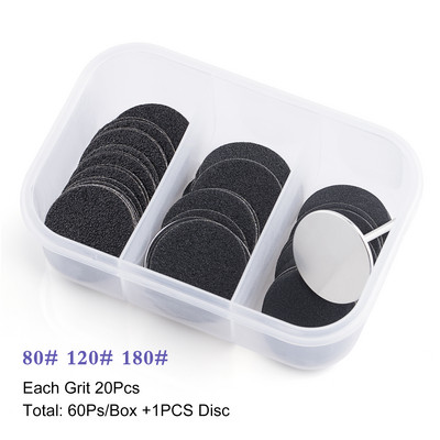 Set diskova za pedikuru stopala od 60 komada Zamjenjivi brusni papir za uklanjanje mrtve kože stopala Pametne mlaznice za pedikuru Profesionalne 25 mm