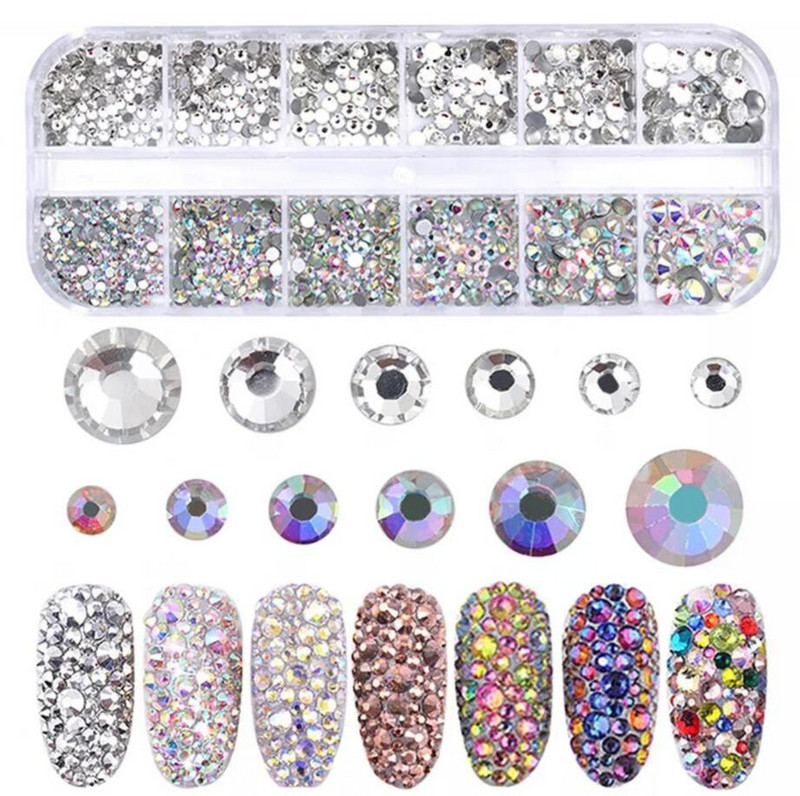 12 režģa pērļgliemenes pārslas nagu mākslas dekorēšanai 12 krāsu pērļgliemenes nagu pārslu mirdzums, neregulārs pērļgliemenes apvalks, 5t656