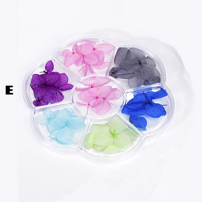 12Grid-3D žāvēts zieds nagu piekariņiem Dabisku ziedu uzlīmju maisījums Dry Flower DIY Krāsainas uzlīmes UV gēla lakas nagu mākslas manikīrs