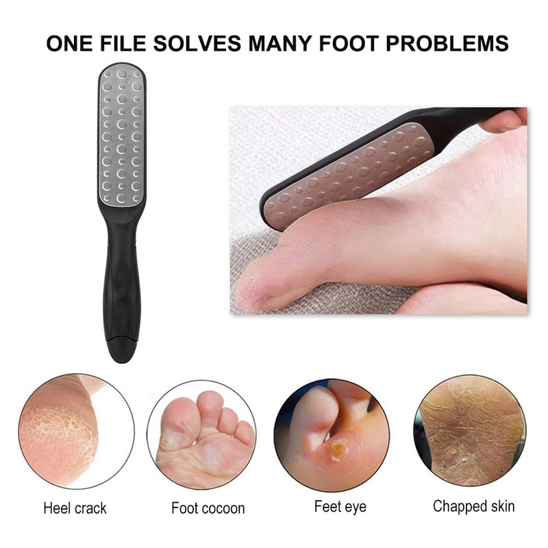Jauna dubultā pēdas vīle profesionālā rasp heel rīve Hard Dead Skin Callus Remover pedikīrs pēdu kopšanai