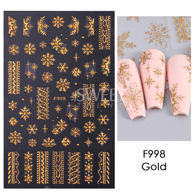 3D zelta mirdzoša sniegpārsla nagu uzlīme ziemas atstarojošs balts džemperis zvaigzne dejotāja Ziemassvētku eglītes folija Ziemassvētku Jaungada uzlīmes padomi