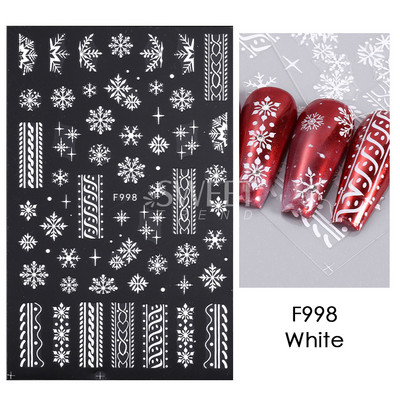 3D zelta mirdzoša sniegpārsla nagu uzlīme ziemas atstarojošs balts džemperis zvaigzne dejotāja Ziemassvētku eglītes folija Ziemassvētku Jaungada uzlīmes padomi