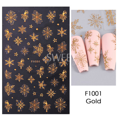 3D zelta mirdzoša sniegpārsla nagu uzlīme ziemas atstarojošs balts džemperis zvaigzne dejotāja Ziemassvētku eglītes folija Ziemassvētku Jaungada uzlīmes padomi