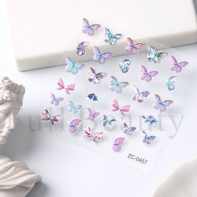 Sjajni rep sirene, dijamantni biser, naljepnica za nokte Zlatni metalni okvir, kristalno drago kamenje, tetovaža, ukrasi za nokte u korejskom stilu FBZC-0458