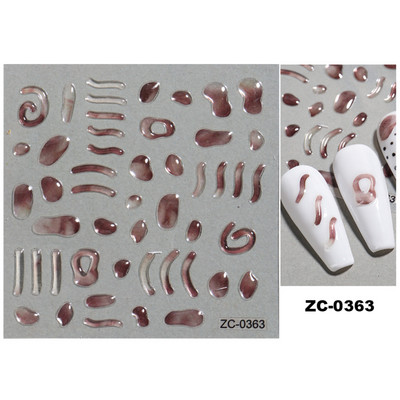 Sjajni rep sirene, dijamantni biser, naljepnica za nokte Zlatni metalni okvir, kristalno drago kamenje, tetovaža, ukrasi za nokte u korejskom stilu FBZC-0458