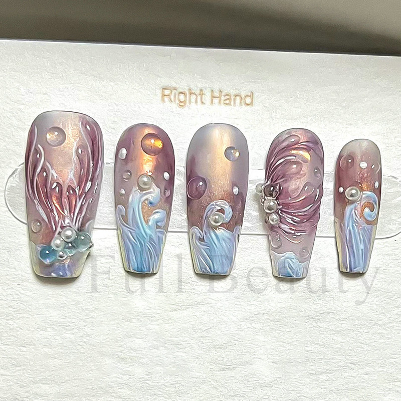 Sjajni rep sirene, dijamantni biser, naljepnica za nokte Zlatni metalni okvir, kristalno drago kamenje, tetovaža, ukrasi za nokte u korejskom stilu FBZC-0458