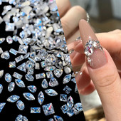 50gab./komplektā Mini plakana dibena nagu Rhinestones mirdzoši sudraba kristāla nagu dekori DIY materiāls nagu mākslas šarmu aksesuāri