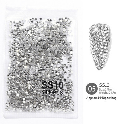 50gab./komplektā Mini plakana dibena nagu Rhinestones mirdzoši sudraba kristāla nagu dekori DIY materiāls nagu mākslas šarmu aksesuāri