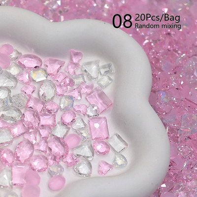 50gab./komplektā Mini plakana dibena nagu Rhinestones mirdzoši sudraba kristāla nagu dekori DIY materiāls nagu mākslas šarmu aksesuāri