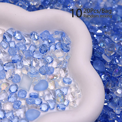 50gab./komplektā Mini plakana dibena nagu Rhinestones mirdzoši sudraba kristāla nagu dekori DIY materiāls nagu mākslas šarmu aksesuāri