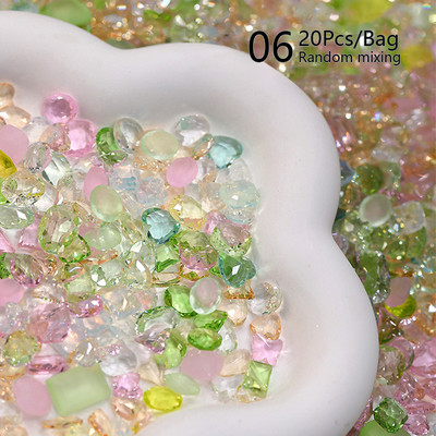 50gab./komplektā Mini plakana dibena nagu Rhinestones mirdzoši sudraba kristāla nagu dekori DIY materiāls nagu mākslas šarmu aksesuāri