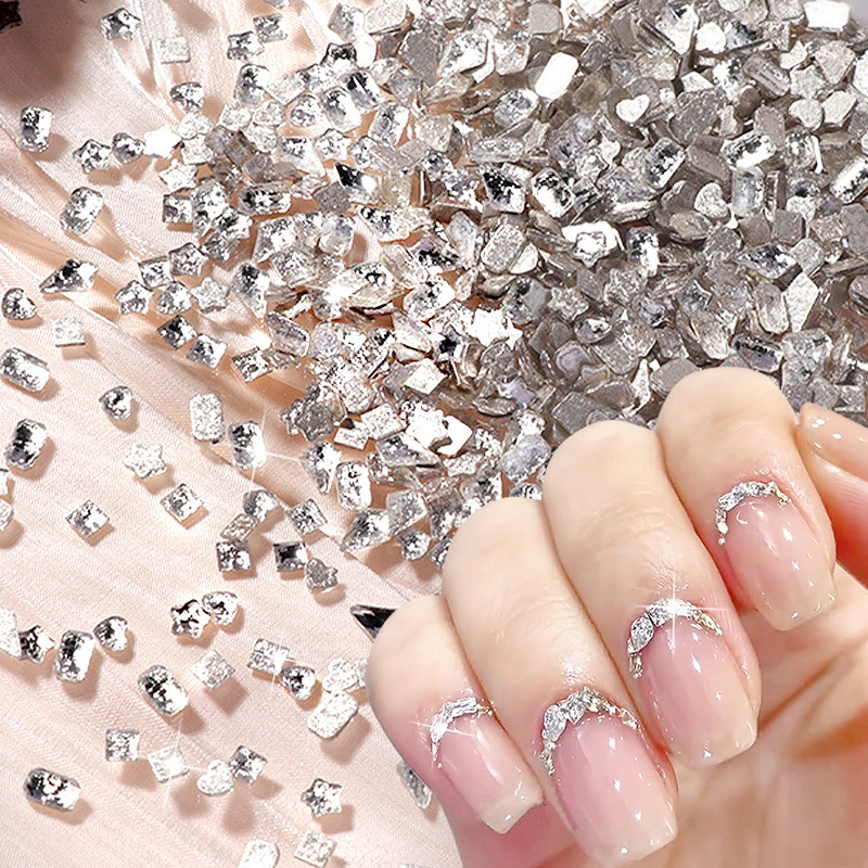 50gab./komplektā Mini plakana dibena nagu Rhinestones mirdzoši sudraba kristāla nagu dekori DIY materiāls nagu mākslas šarmu aksesuāri