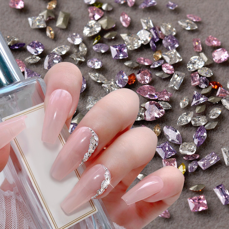 50gab./komplektā Mini plakana dibena nagu Rhinestones mirdzoši sudraba kristāla nagu dekori DIY materiāls nagu mākslas šarmu aksesuāri