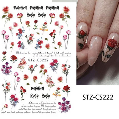 Akrüüllilled küünekleebised valged lillelised kroonlehed lehtede liugurid küüntele Pulmadisain maniküüri kaunistus