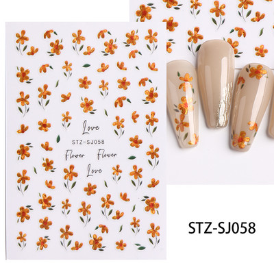 Akrüüllilled küünekleebised valged lillelised kroonlehed lehtede liugurid küüntele Pulmadisain maniküüri kaunistus