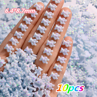 10 gab. Karikatūra Aurora Bear nagu piekariņi, 3D Kawaii Bear nagu mākslas dekori, DIY Aurora Resin Bear manikīra piederumi