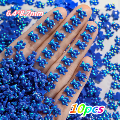 10 gab. Karikatūra Aurora Bear nagu piekariņi, 3D Kawaii Bear nagu mākslas dekori, DIY Aurora Resin Bear manikīra piederumi