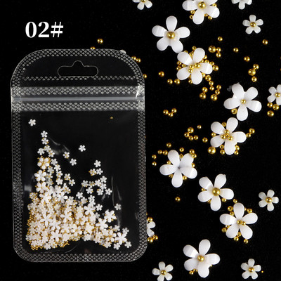 Nail Art Rhinestones Half Round Pearl Bead Μικτό μέγεθος Λευκό μισό στρογγυλό Flatback μαργαριτάρια για DIY διακόσμηση Πέτρες με χάντρες νυχιών