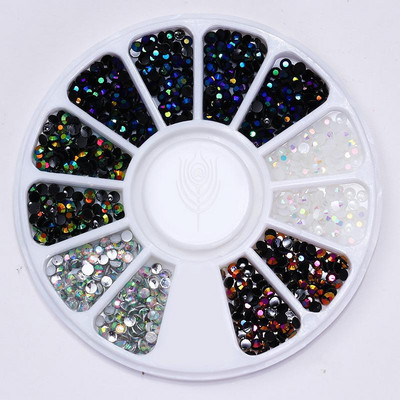 Nail Art Rhinestones Half Round Pearl Bead Μικτό μέγεθος Λευκό μισό στρογγυλό Flatback μαργαριτάρια για DIY διακόσμηση Πέτρες με χάντρες νυχιών