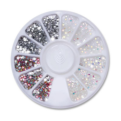 Nail Art Rhinestones Half Round Pearl Bead Μικτό μέγεθος Λευκό μισό στρογγυλό Flatback μαργαριτάρια για DIY διακόσμηση Πέτρες με χάντρες νυχιών