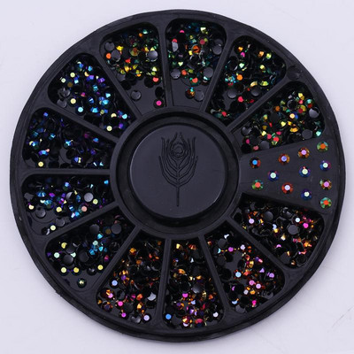 Nail Art Rhinestones Half Round Pearl Bead Μικτό μέγεθος Λευκό μισό στρογγυλό Flatback μαργαριτάρια για DIY διακόσμηση Πέτρες με χάντρες νυχιών